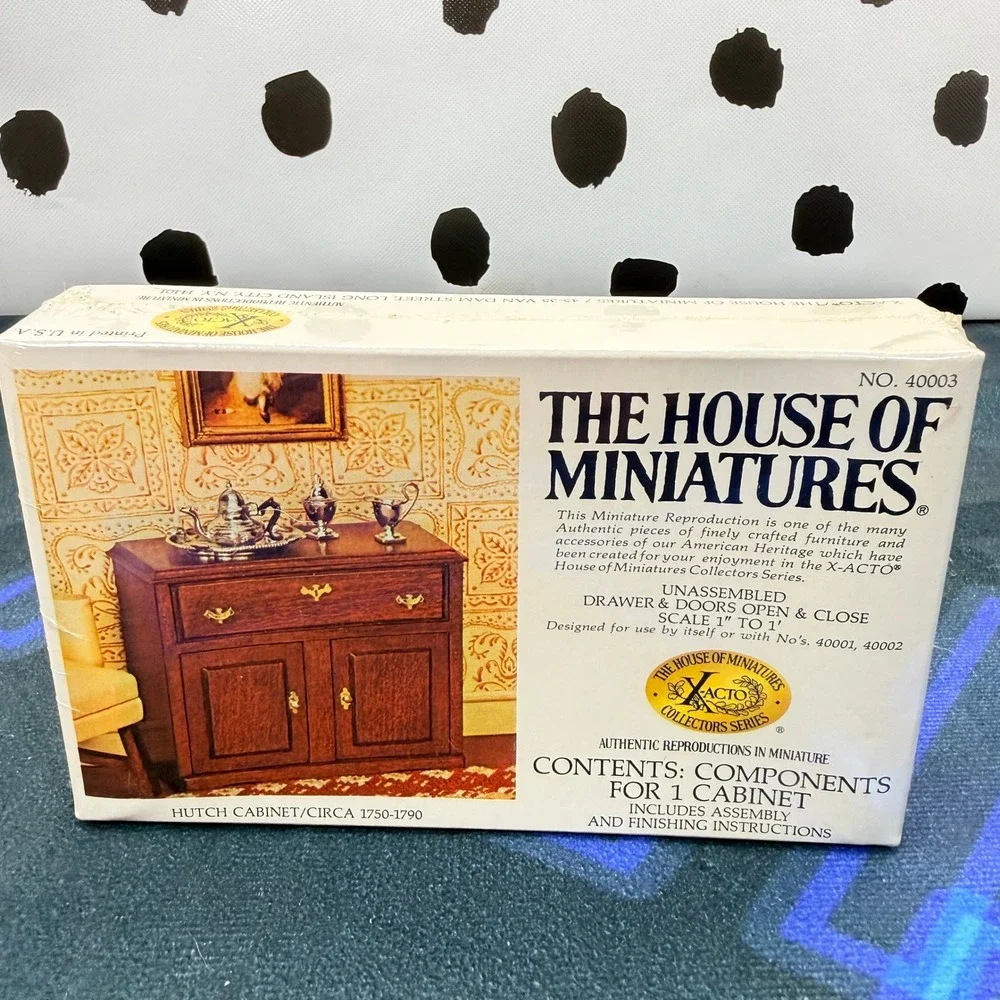 Lot 4 Vtg House of Miniatures Kits Factory Sealed 1:12 Hutch Chairs Table Top